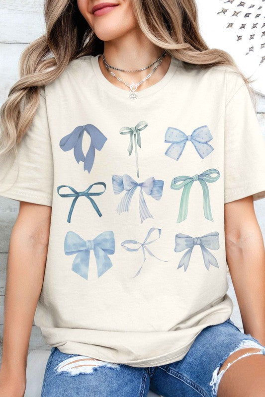 Blue Bow Tee