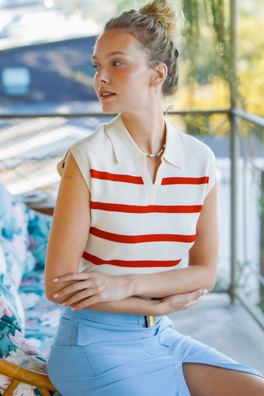 Sandy Striped Polo